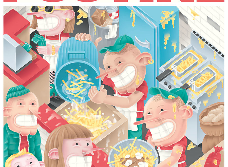 Illustration restaurant de frites poutine